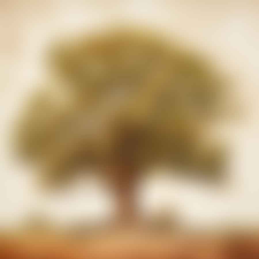 A strong tree with brown bark, symbolizing strength and resilience