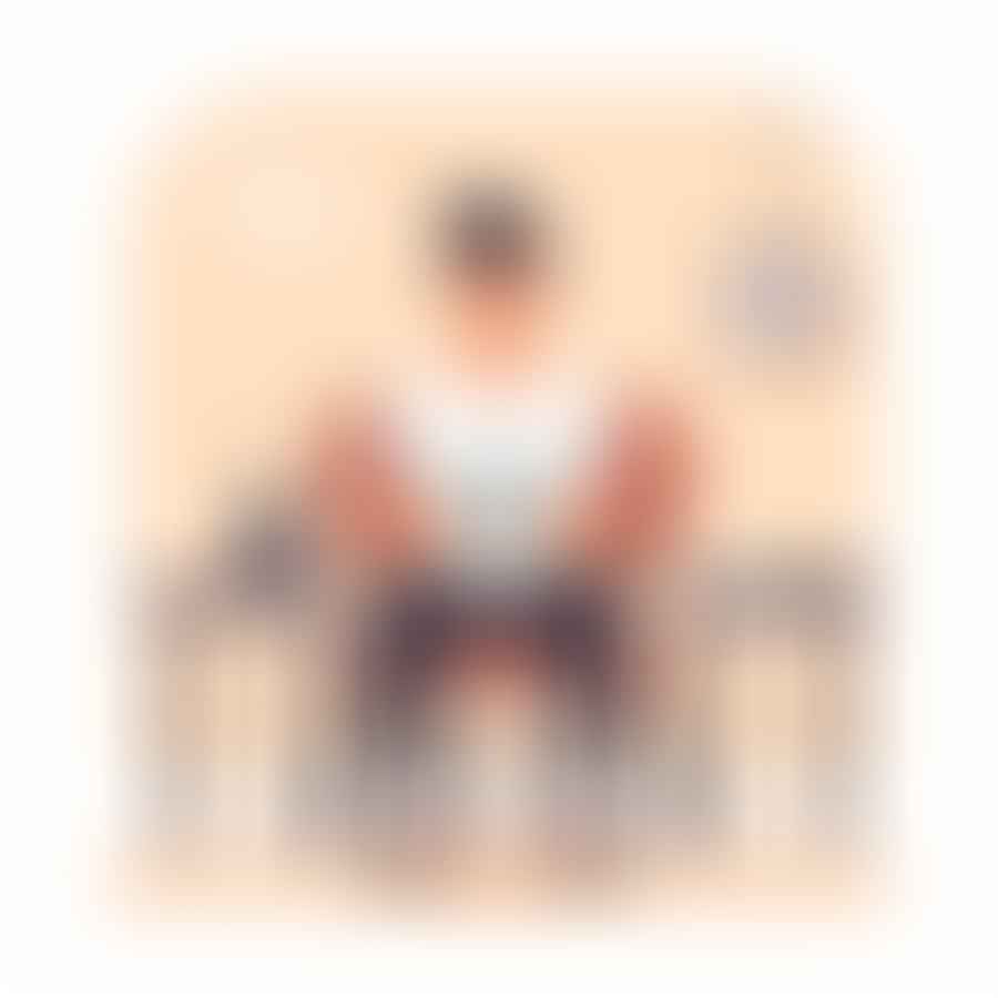 Person sitting comfortably ready to take the test
